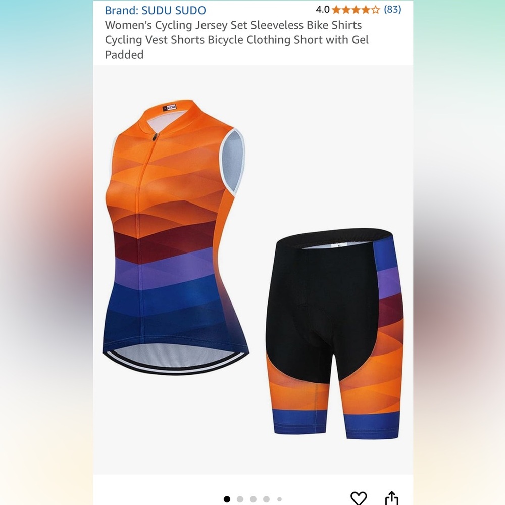 Women's Orange and Blue Cycling Jersey Set